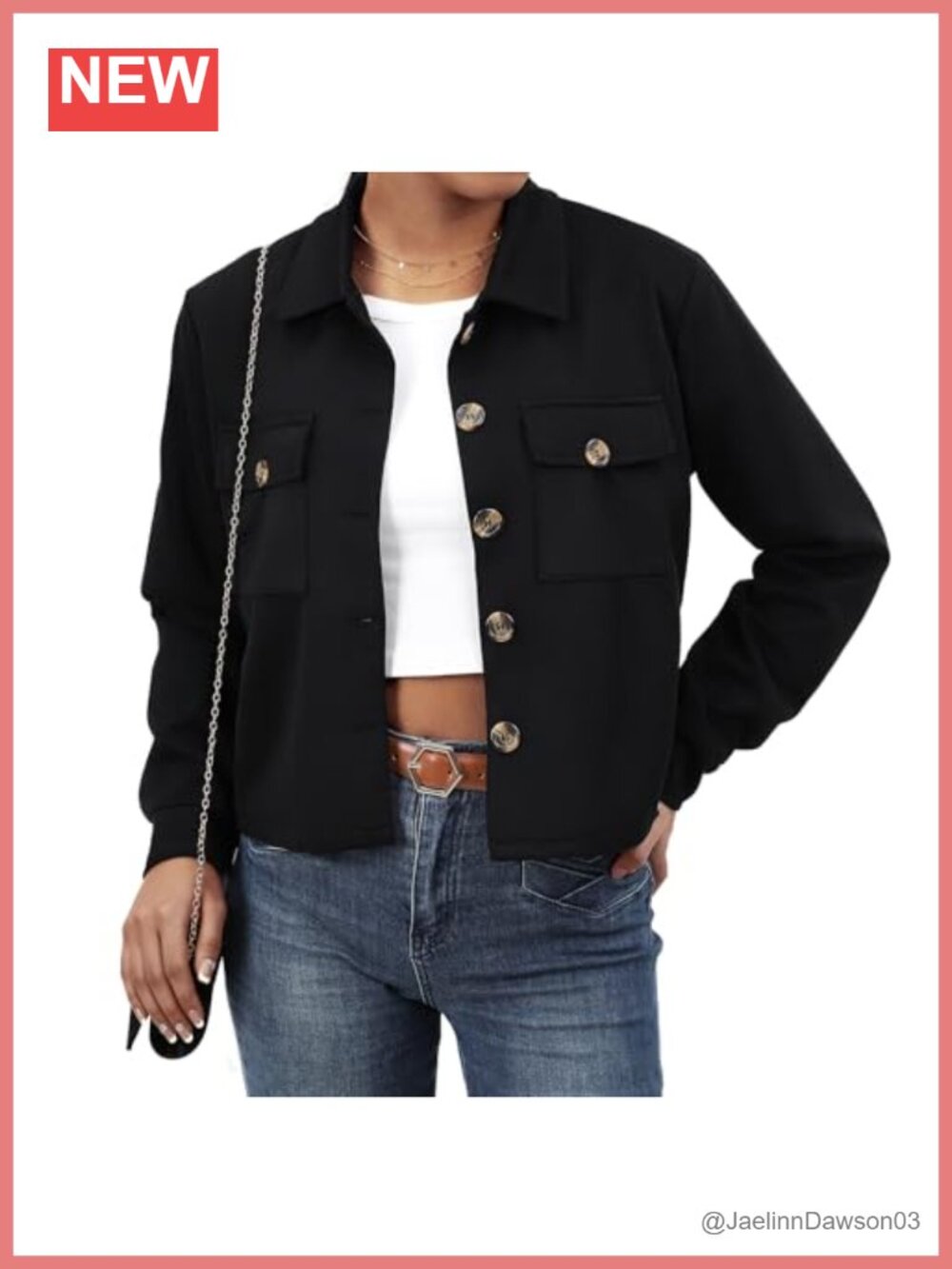 Faux Suede Cropped Button Down Jacket Long Sleeve Casual Shacket